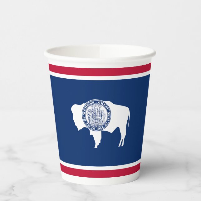 Gobelets En Papier Drapeau de l'État du Wyoming (Gauche)