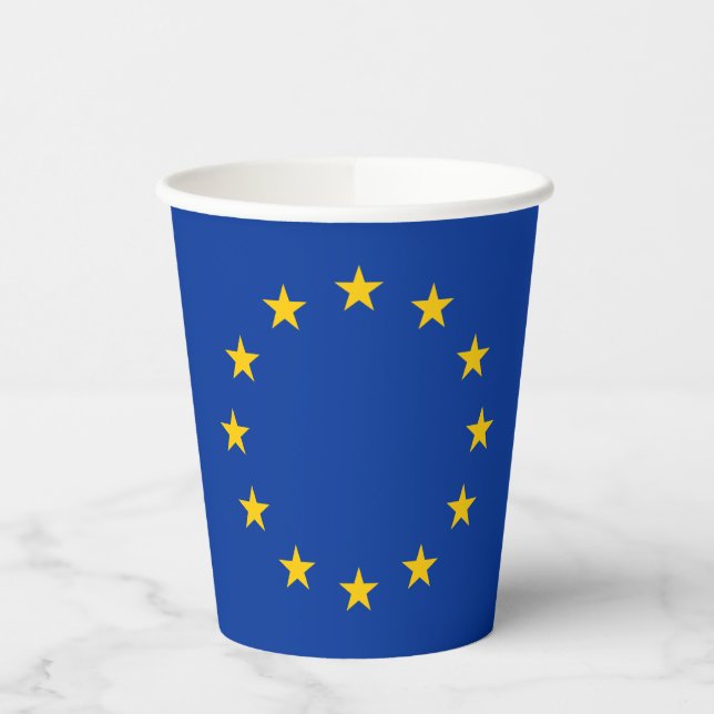 Gobelets En Papier Drapeau de l'Union européenne (Gauche)
