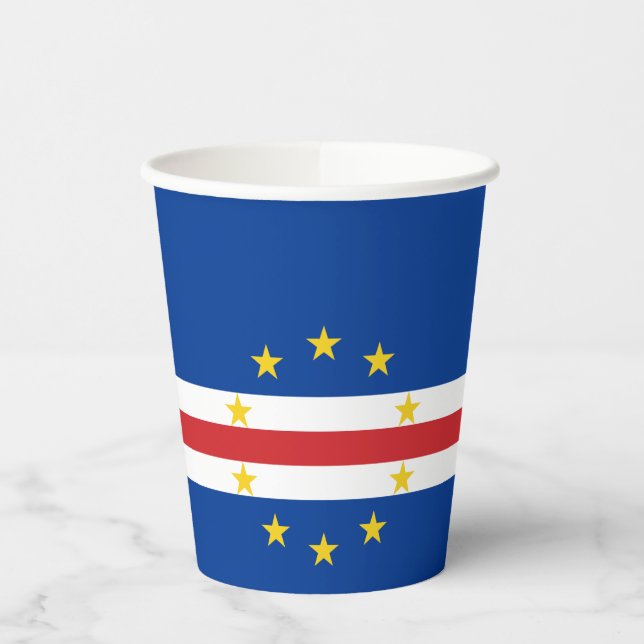 Gobelets En Papier Drapeau du Cap-Vert (Gauche)