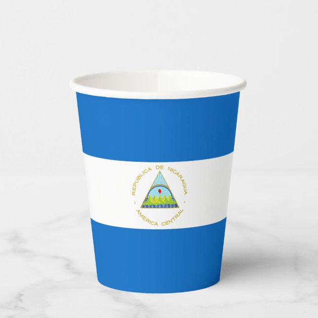 Gobelets En Papier Drapeau du Nicaragua (Gauche)