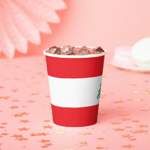 Gobelets En Papier Drapeau libanais