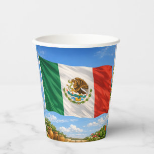 Gobelets En Papier Drapeau Mexicain