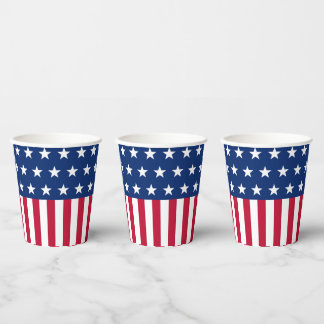 Gobelets En Papier Drapeau patriotique américain étoiles et bandes Ro
