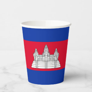 Gobelets En Papier Drapeau patriotique cambodgien