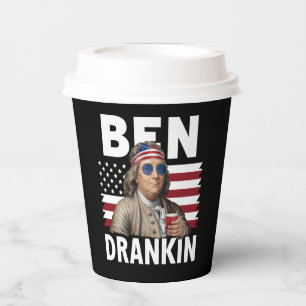 Gobelets En Papier Drapeau vintage amusant du 4 juillet Ben Drankin B