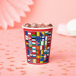 Gobelets En Papier Drapeaux internationaux