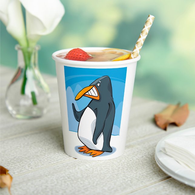 Gobelets En Papier Drôle Angry Penguin Cartoon Cool (Créateur téléchargé)