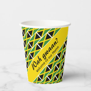 Gobelets En Papier Drôle drôle personnalisé WAH GWAAN Jamaïque Drapea