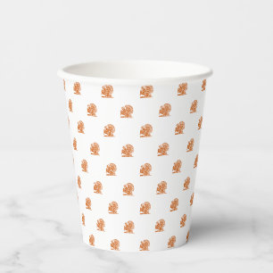 Gobelets En Papier Drôle orange dinde mignonne motif Thanksgiving