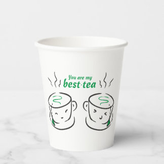 Gobelets En Papier Drôle Tu es mon meilleur thé, Tu es ma bestie