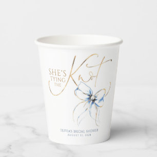 Gobelets En Papier Dusty Blue Bow Elle organise une fête de mariage S