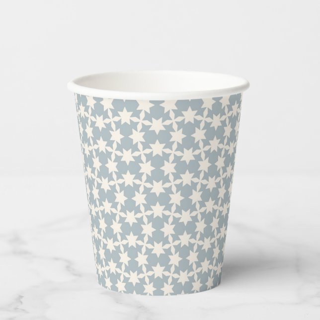 Gobelets En Papier Dusty Blue Star Motif Paper Cup (Recto)