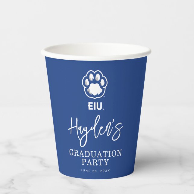 Gobelets En Papier Eastern Illinois Panthers Empreinte de patte & EIU (Recto)