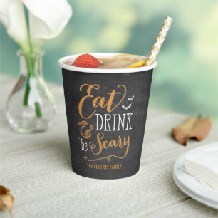 Gobelets En Papier Eat Drink Be Effrayant Halloween Party Paper Cup