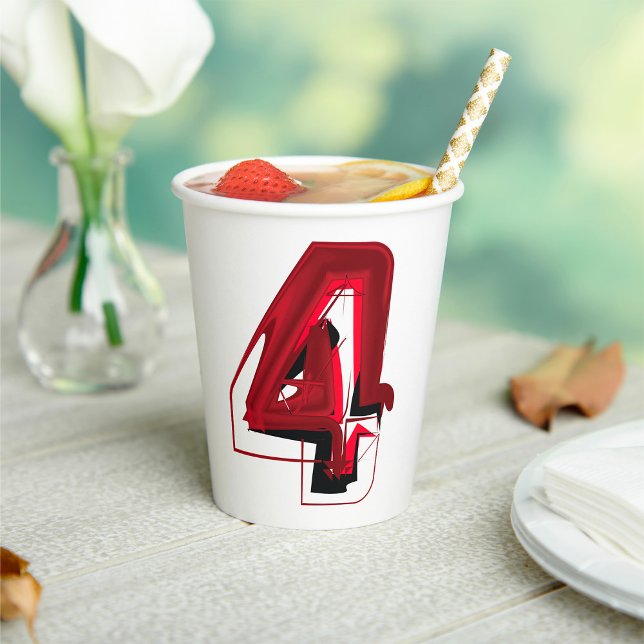 Gobelets En Papier Edgy Abstrait rouge et noir numéro 4 (Créateur téléchargé)