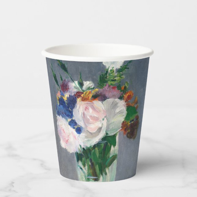 Gobelets En Papier Edouard Manet - Fleurs dans un Vase de Cristal (Recto)