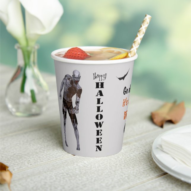 Gobelets En Papier Éffrayant Zombie seulement une fête d'Halloween  (Insitu)