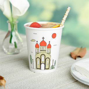 Gobelets En Papier Église orthodoxe minimaliste russe