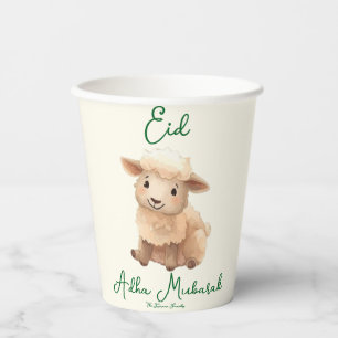 Gobelets En Papier Eid Al Adha Beige Mouton Mignon Dîner 
