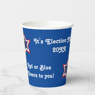 Gobelets En Papier Election Night Party 2024 Coups de coeur rouges ou