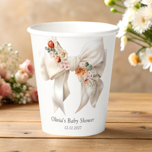 Gobelets En Papier Élégant bébé de la gorge dans le Baby shower en fl