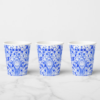 Gobelets En Papier Elégant Blue China Vintage Inspiré de la Coupe de
