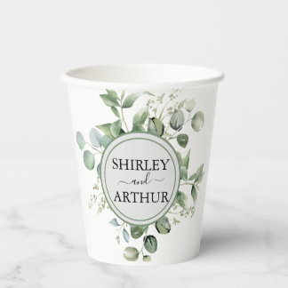 Gobelets En Papier Elegant Eucalyptus Greenery Wedding