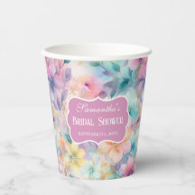 Élégant floral aquarelle pastel Shower de mariage