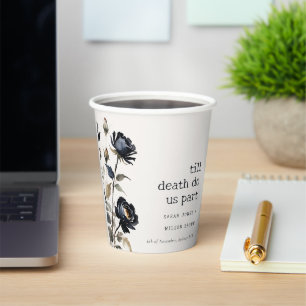 Gobelets En Papier Elégant gothique noir Rose noir Mariage