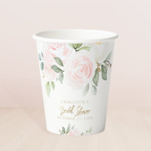Élégant lavis floral aquarelle doré Baby Shower de