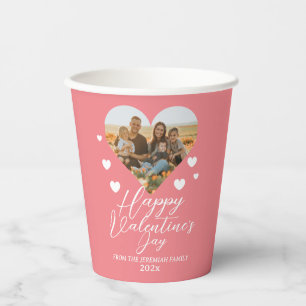 Gobelets En Papier Elegant Love Heureuse Sainte-Valentin Photo de fam