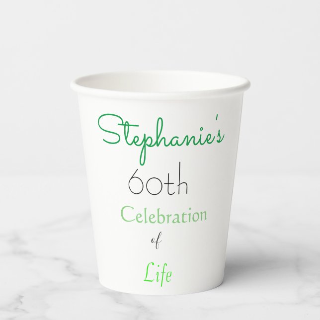Gobelets En Papier Élégante Mug de café 60e anniversaire (Verso)
