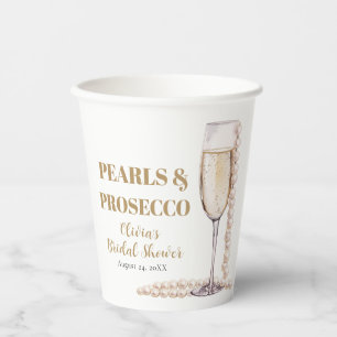 Gobelets En Papier Elégante perles d'or et Fête des mariées de poursu