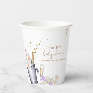 Gobelets En Papier Elégante Sip & Voir Champagne Baby shower bouteill