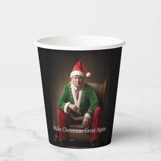 Gobelets En Papier Elf de Noël Donald Trump (Recto)