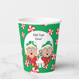 Gobelets en papier "Elfes joyeux" 250 ml