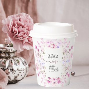 Gobelets En Papier Elle A Dit Oui Ruby Rose Fête des mariées