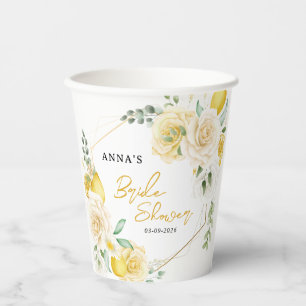 Gobelets En Papier Elle a trouvé son grand amour Lemon Bridal Shower