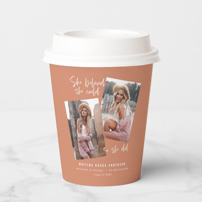 Gobelets En Papier Elle croyait qu'elle le pouvait pour qu'elle fasse (Verso)