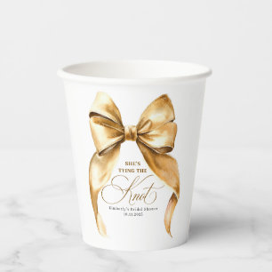 Gobelets En Papier Elle Noue Le Nœud Salle De Bain Mariage Doré