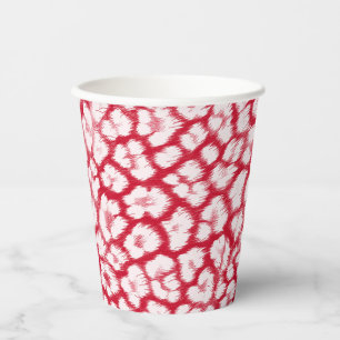 Gobelets En Papier Empreinte de léopard rouge et blanc