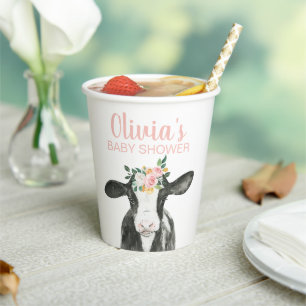 Gobelets En Papier En vichy de la vache rose