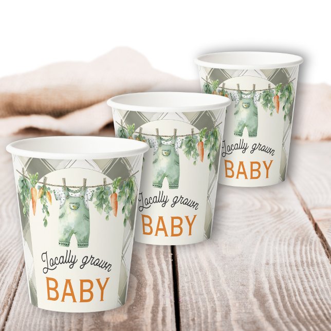 Gobelets En Papier en vichy Ligne De Vêtements Baby shower Cultivé Lo (Créateur téléchargé)
