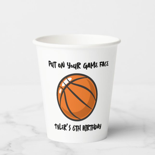 Gobelets En Papier Enfants Basketball Sports Anniversaire (Recto)