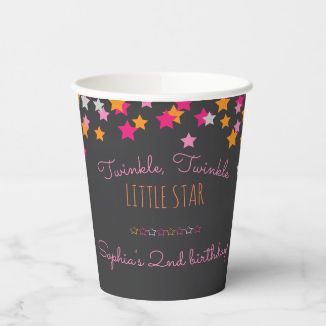 Gobelets En Papier Enfant's Birthday Twinkle Twinkle Little Star (Gauche)