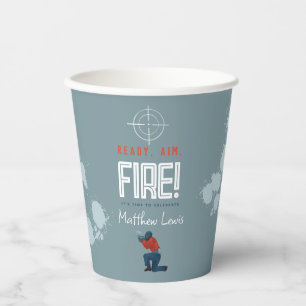 Gobelets En Papier Enfants Blue Paintball Boys Cool Anniversaire