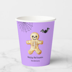 Gobelets En Papier Enfants Halloween mignonne pain d'épice squelette