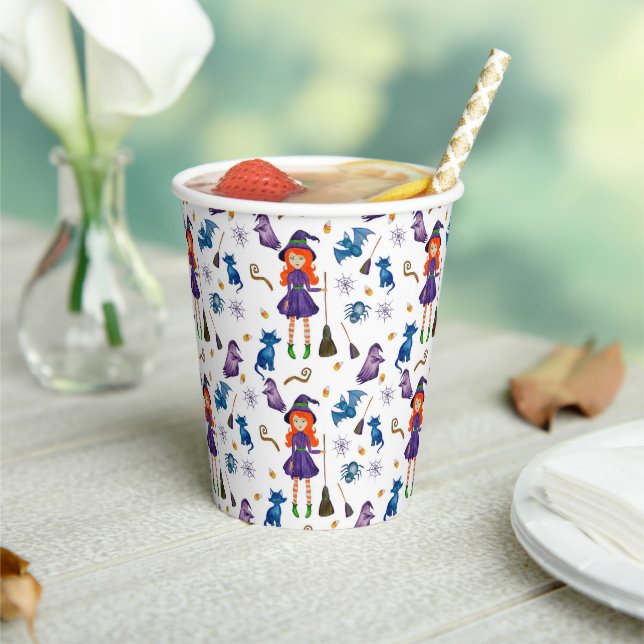 Gobelets En Papier Enfants Halloween sorcières tasse de papier (Insitu)