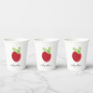 Gobelets En Papier Enfants Moderne Enseignant de l'école main tiré Ap