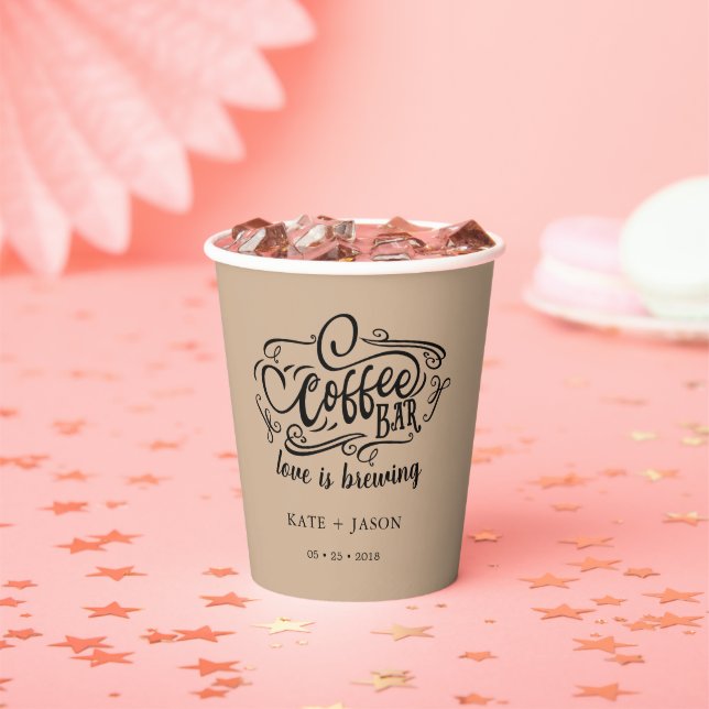 Gobelets En Papier ensemble de tasse en papier mariage monogramme de  (Insitu)